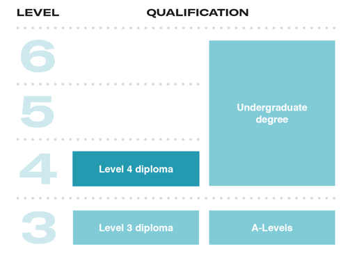 Graph demonstrating Level 4 diploma qualification